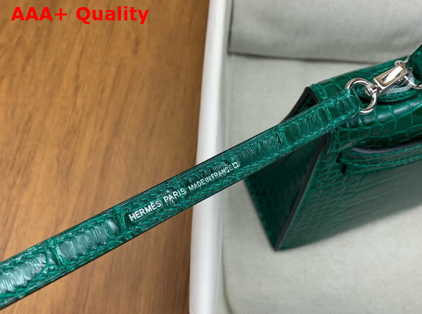 Hermes Mini Kelly II Bag in Emerald Green Shiny Alligator Leather Replica