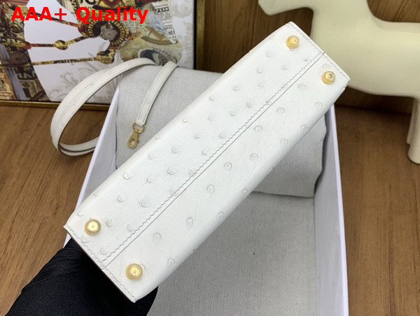 Hermes Mini Kelly II Bag in Glacier Ostrich Leather Replica