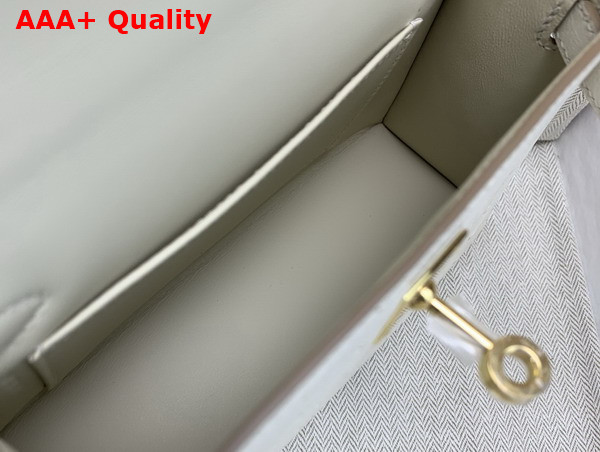 Hermes Mini Kelly II Bag in Glacier Ostrich Leather Replica