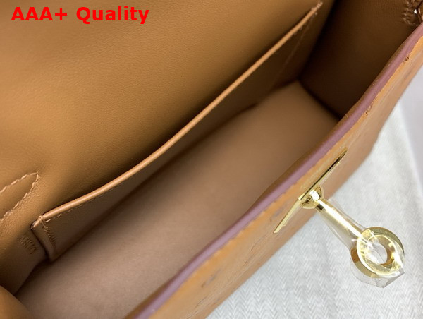 Hermes Mini Kelly II Bag in Gold Ostrich Leather Replica