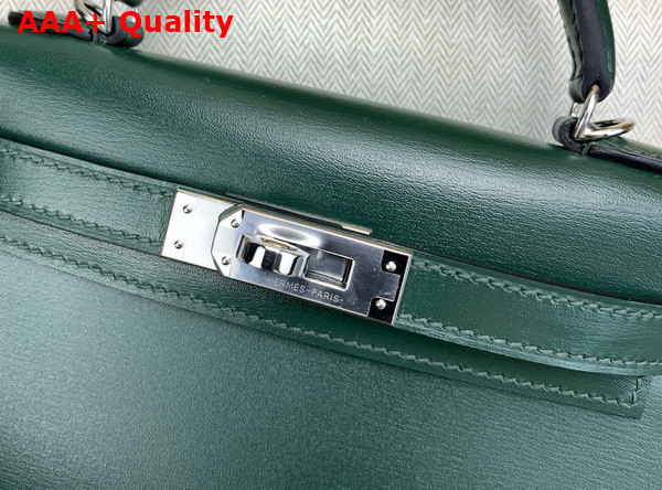 Hermes Mini Kelly II Bag in Olive Green Box Leather Replica