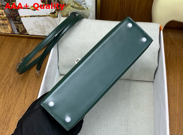 Hermes Mini Kelly II Bag in Olive Green Box Leather Replica