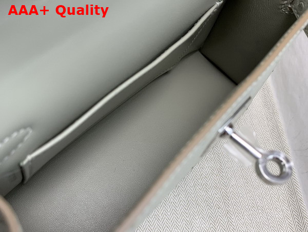 Hermes Mini Kelly II Bag in Pearl Gray Ostrich Leather Replica