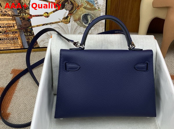 Hermes Mini Kelly II Bag in Sapphire Blue Epsom Leather Replica
