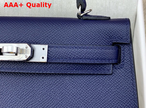 Hermes Mini Kelly II Bag in Sapphire Blue Epsom Leather Replica