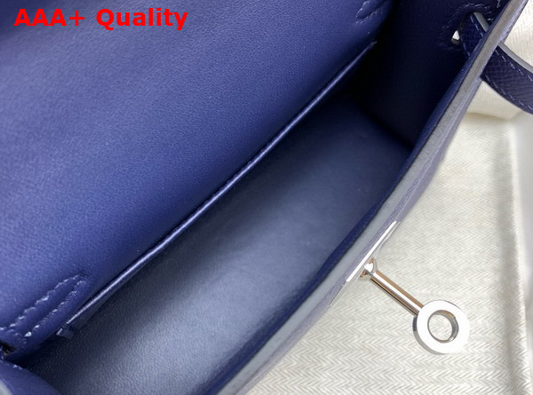 Hermes Mini Kelly II Bag in Sapphire Blue Epsom Leather Replica