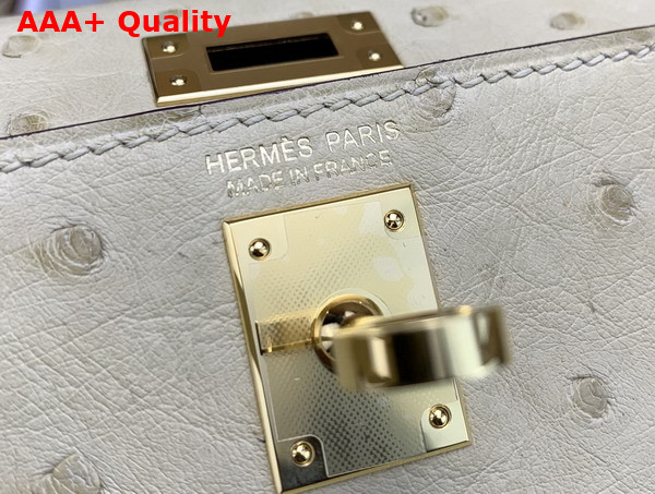 Hermes Mini Kelly II Bag in Vanilla Ostrich Leather Replica