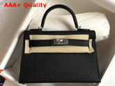 Hermes Mini Kelly II Black Epsom Leather Replica