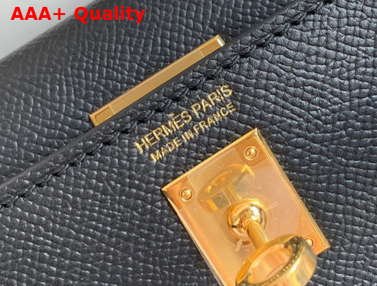 Hermes Mini Kelly II Black Epsom Leather Replica