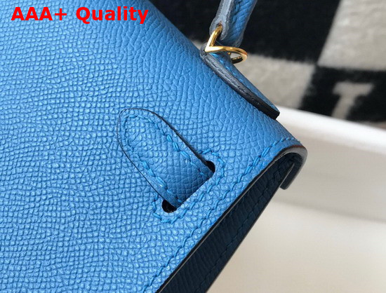 Hemes Mini Kelly II Blue Epsom Leather Replica