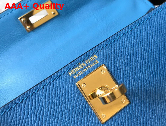 Hemes Mini Kelly II Blue Epsom Leather Replica
