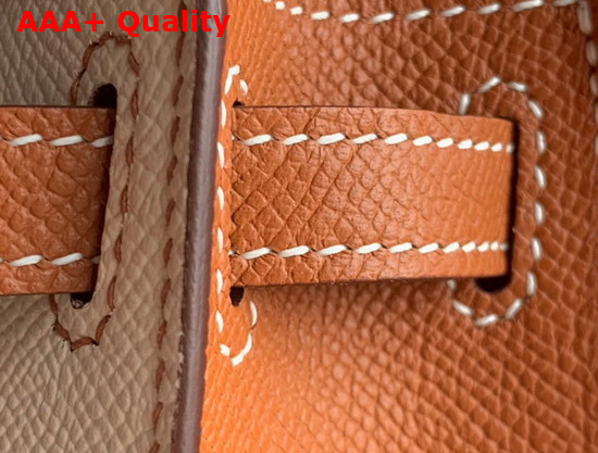 Hermes Mini Kelly II Contrast Color Blanc and Gold Replica