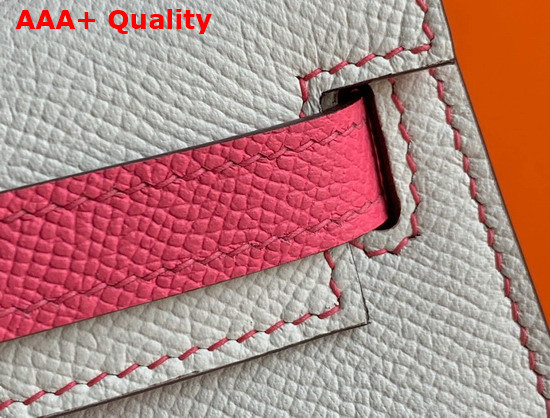 Hermes Mini Kelly II Contrast Color Gray and Rose Replica