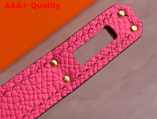 Hermes Mini Kelly II Contrast Color Gray and Rose Replica