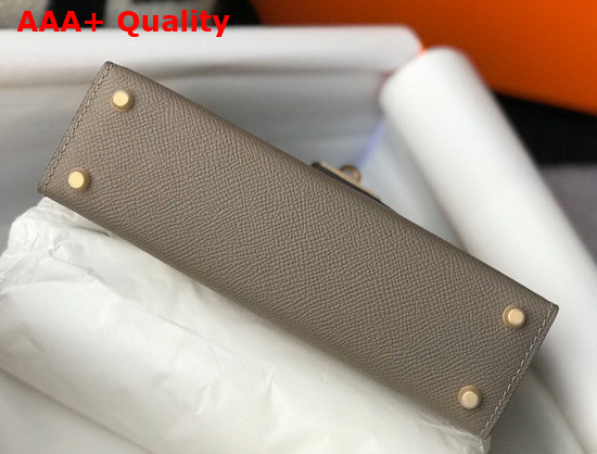 Hemes Mini Kelly II Gray Epsom Leather Replica