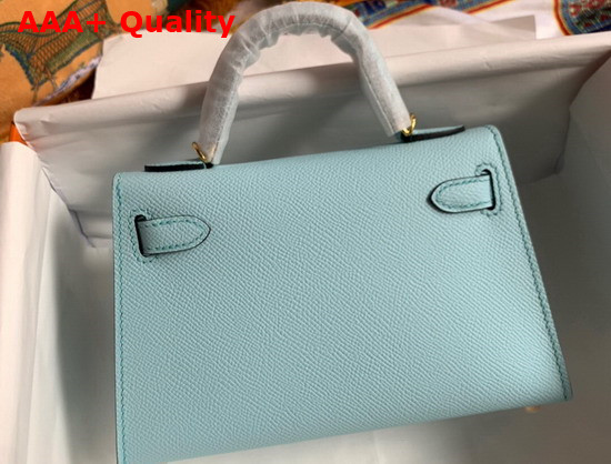 Hemes Mini Kelly II Light Blue Epsom Leather Replica