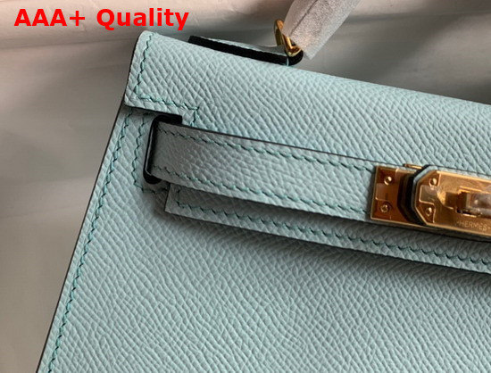 Hemes Mini Kelly II Light Blue Epsom Leather Replica