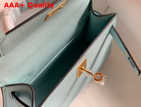 Hemes Mini Kelly II Light Blue Epsom Leather Replica