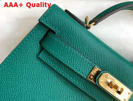Hemes Mini Kelly II Malachite Epsom Leather Replica