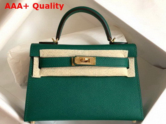 Hemes Mini Kelly II Malachite Epsom Leather Replica