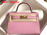 Hemes Mini Kelly II Mallow Purple Epsom Leather Replica