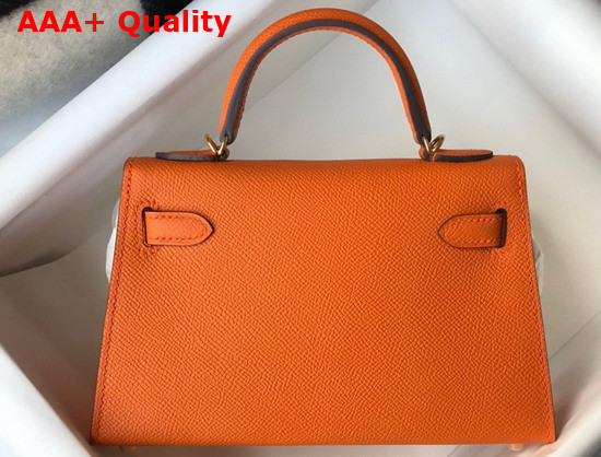 Hemes Mini Kelly II Orange Epsom Leather Replica