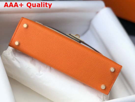Hemes Mini Kelly II Orange Epsom Leather Replica