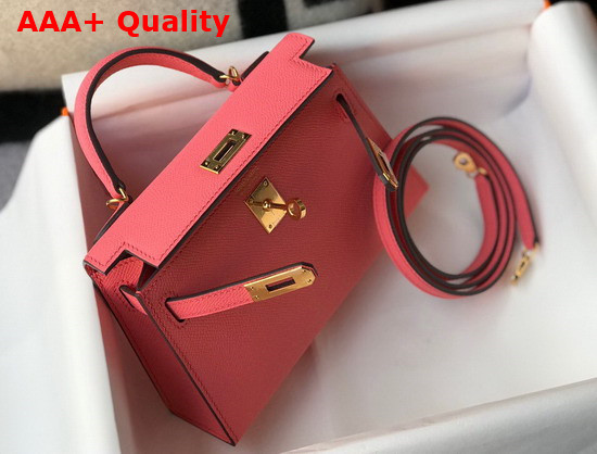 Hemes Mini Kelly II Peach Epsom Leather Replica