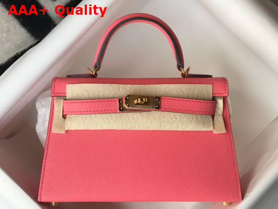 Hemes Mini Kelly II Peach Epsom Leather Replica