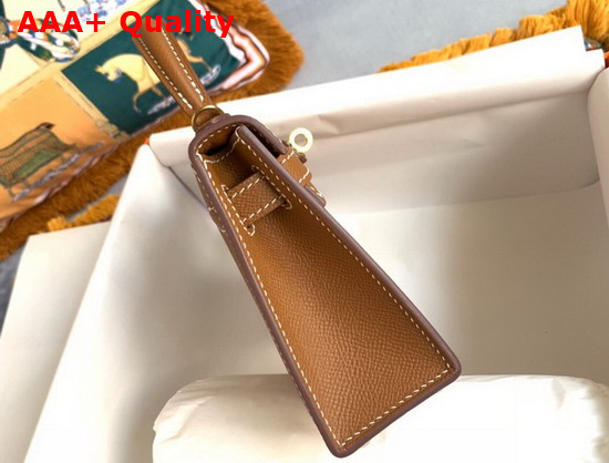 Hemes Mini Kelly II Tan Epsom Leather Replica
