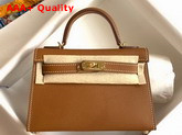 Hemes Mini Kelly II Tan Epsom Leather Replica