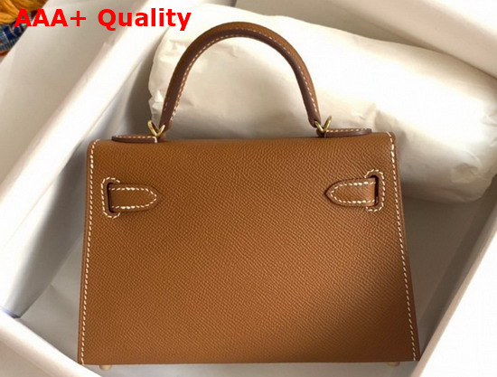 Hemes Mini Kelly II Tan Epsom Leather Replica