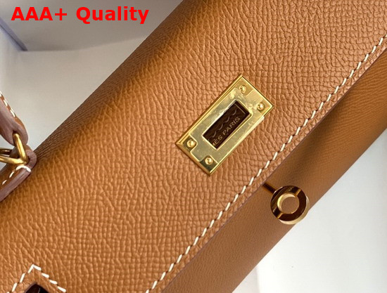 Hemes Mini Kelly II Tan Epsom Leather Replica
