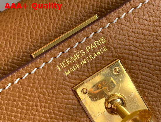 Hemes Mini Kelly II Tan Epsom Leather Replica