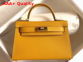 Hemes Mini Kelly II Yellow Epsom Leather Replica