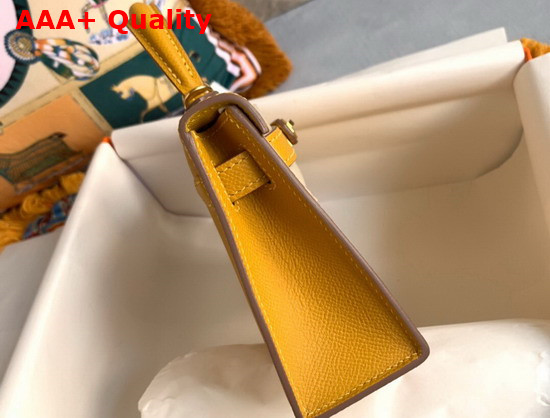 Hemes Mini Kelly II Yellow Epsom Leather Replica