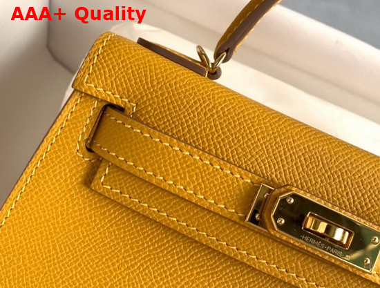 Hemes Mini Kelly II Yellow Epsom Leather Replica