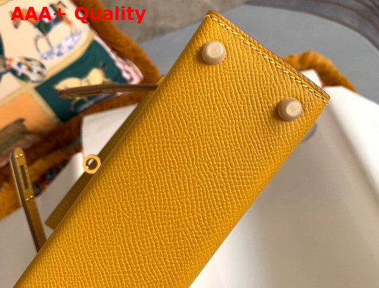 Hemes Mini Kelly II Yellow Epsom Leather Replica