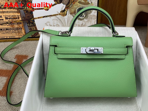 Hermes Mini Kelly II in Avocado Green Goatskin Replica