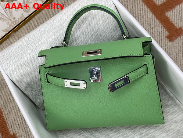 Hermes Mini Kelly II in Avocado Green Goatskin Replica