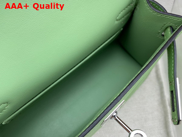 Hermes Mini Kelly II in Avocado Green Goatskin Replica