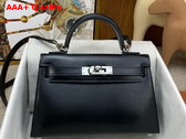 Hermes Mini Kelly II in Black Box Leather Replica