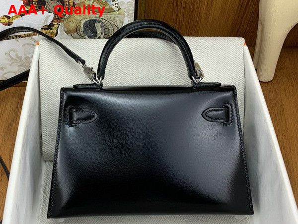 Hermes Mini Kelly II in Black Box Leather with Studs Replica