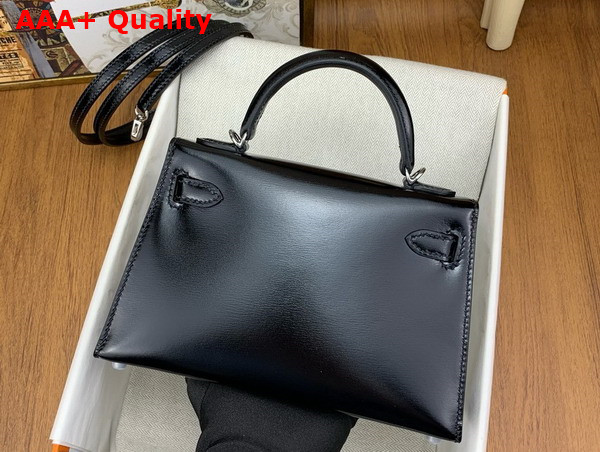 Hermes Mini Kelly II in Black Box Leather with Studs Replica