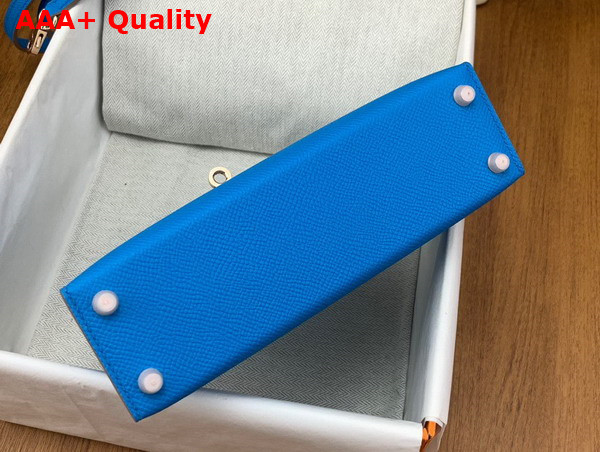 Hermes Mini Kelly II in Blue Goatskin Replica