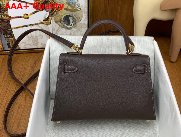 Hermes Mini Kelly II in Bordeaux Goatskin Replica