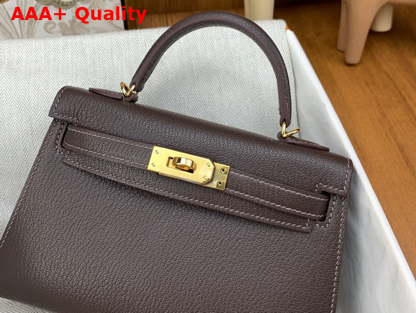 Hermes Mini Kelly II in Bordeaux Goatskin Replica