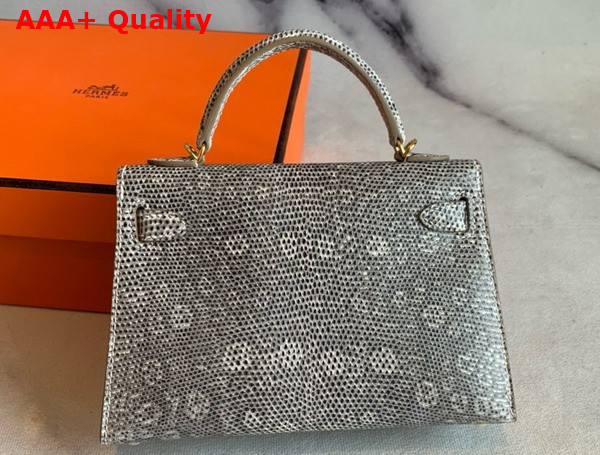 Hermes Mini Kelly II in Gray Lizard Leather Replica