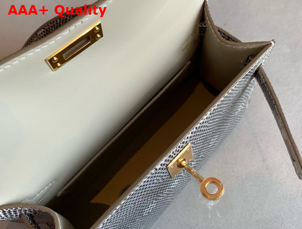 Hermes Mini Kelly II in Gray Lizard Leather Replica