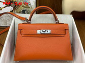 Hermes Mini Kelly II in Orange Goatskin Replica